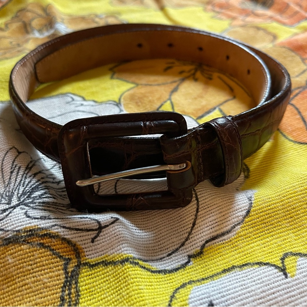 Brown Leather Calfskin Belt